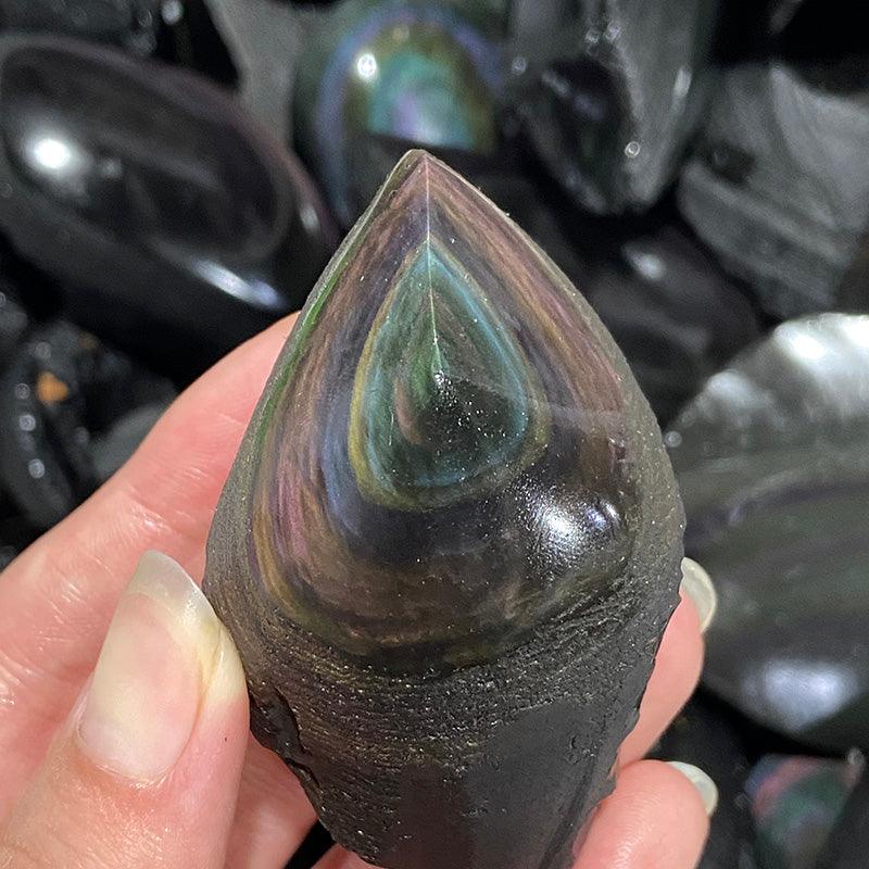Rainbow Obsidian Raw Stone good flash