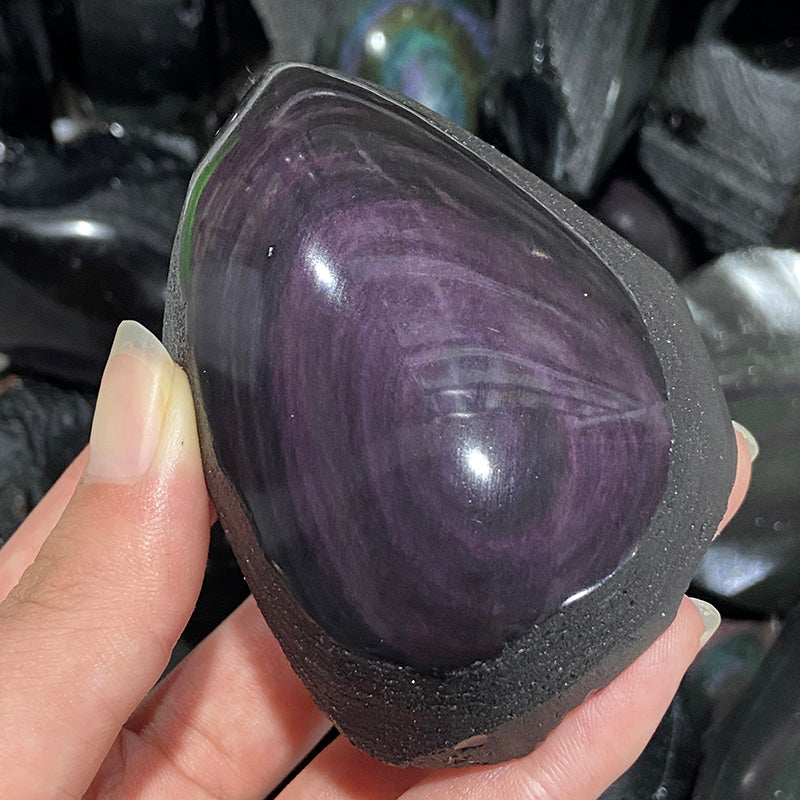 Rainbow Obsidian Raw Stone good flash