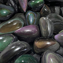 Load image into Gallery viewer, Rainbow Obsidian Raw Stone good flash