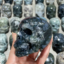 Load image into Gallery viewer, Natural Moss Agate Skulls Crystal Stone Carvings