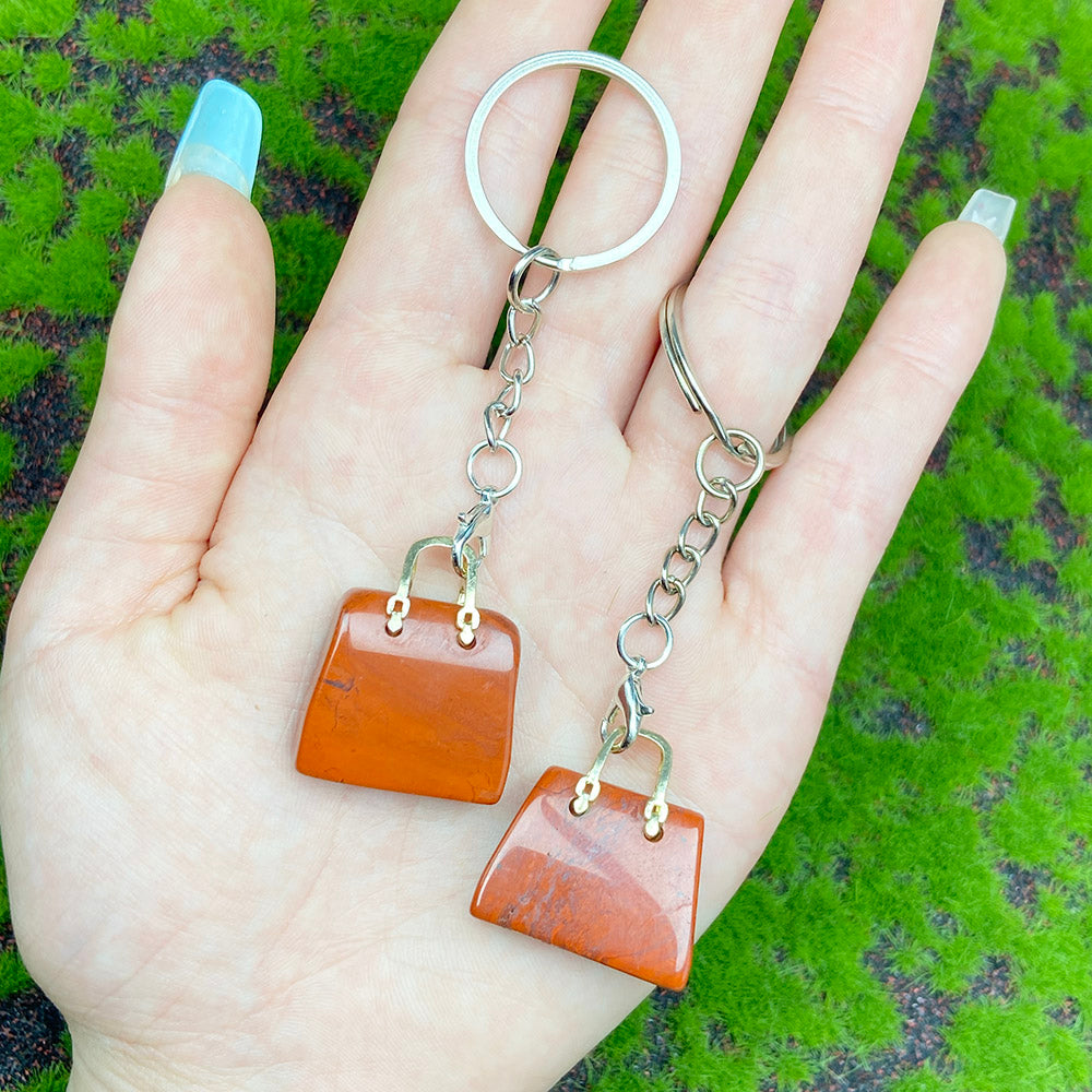 Different Styles Crystal Keychain (Red Jasper & Obsidian & Carnelian)