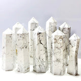 Crystal Howlite Tower Point Painting Gemstones Energy Ore Reiki Home Decorations