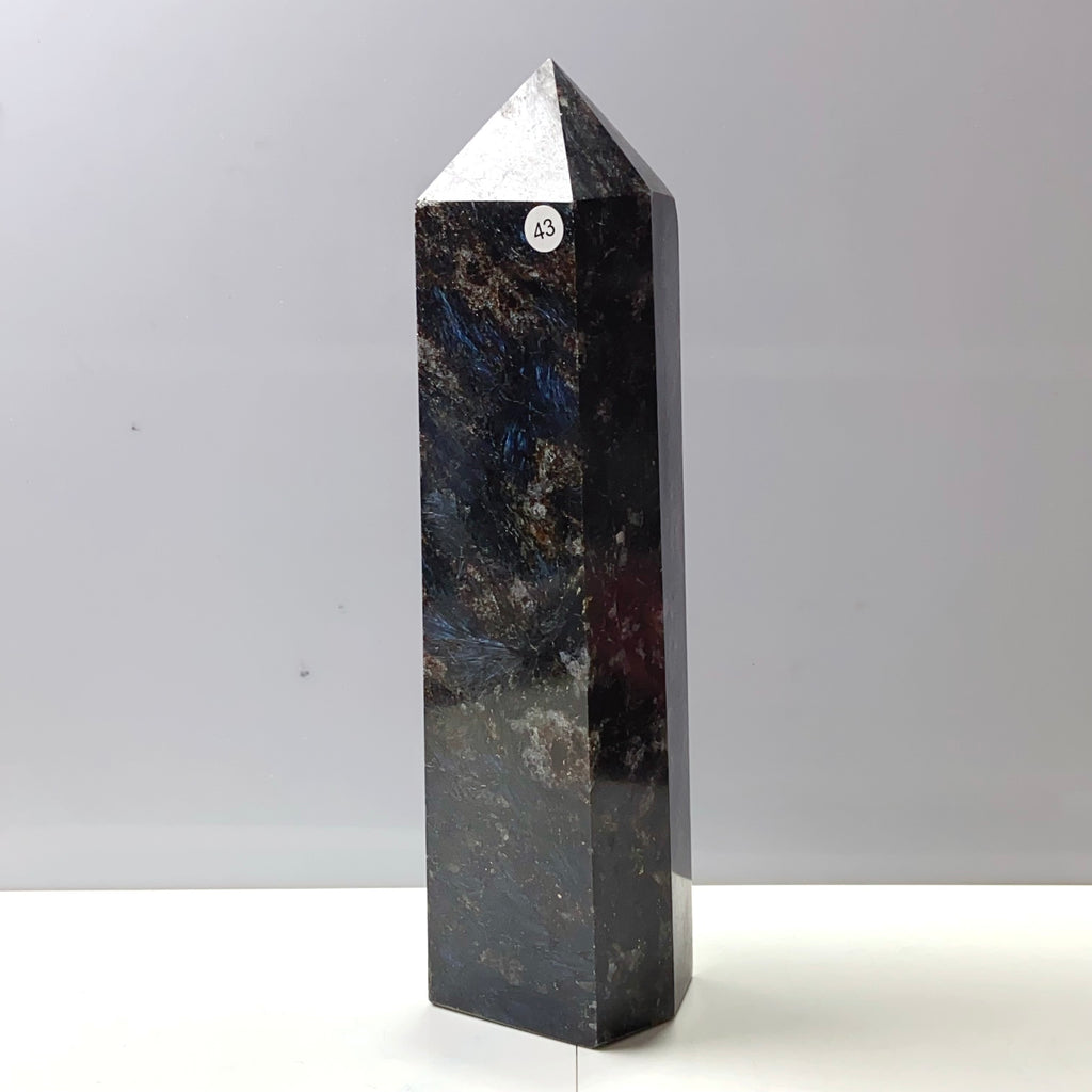 Astrophyllite Tower Reiki Crystal Healing Fireworks Energy Stone Ornament for Home Decor