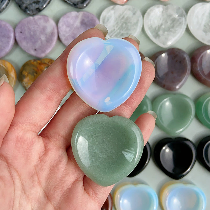 Different Mmaterials Worry Stone Heart Shapes