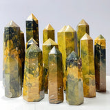 Yellow Ocean Jasper Tower Reiki Crystal Healing Stones Feng shui Stone Home Decorations
