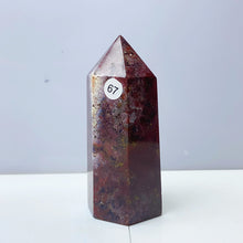Load image into Gallery viewer, Red Ocean Jasper Point Tower Crystal Stone Ornament For Reiki Healing Garden Decorations