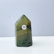 Load image into Gallery viewer, Green Ocean Jasper Crystal Wand Healing Tower Point Mineral For Home Decoration