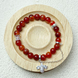 8mm Carnelian Stone Bracelet Reiki Crystal Healing Quartz Red Agate For Women Fashion Jewelry