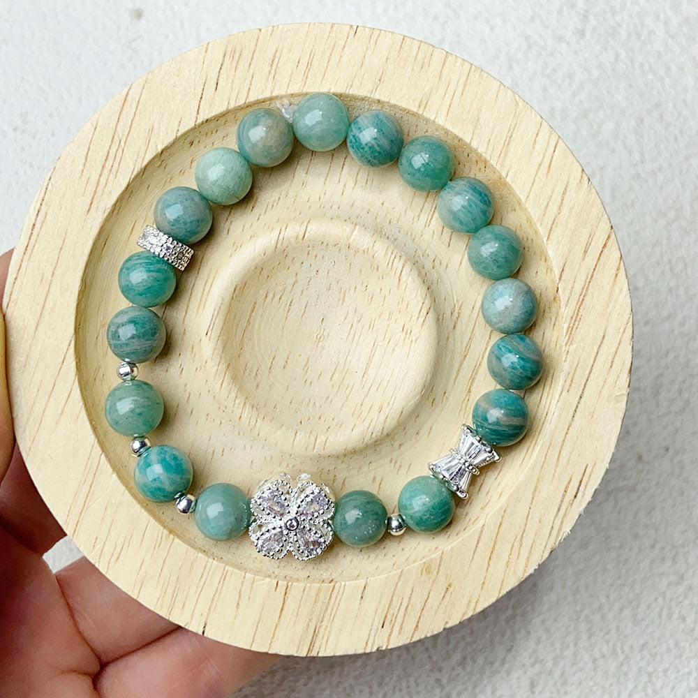 8mm Amazonite Stone Crystal Bracelet For Women Reiki Jewelry Yoga Meditation