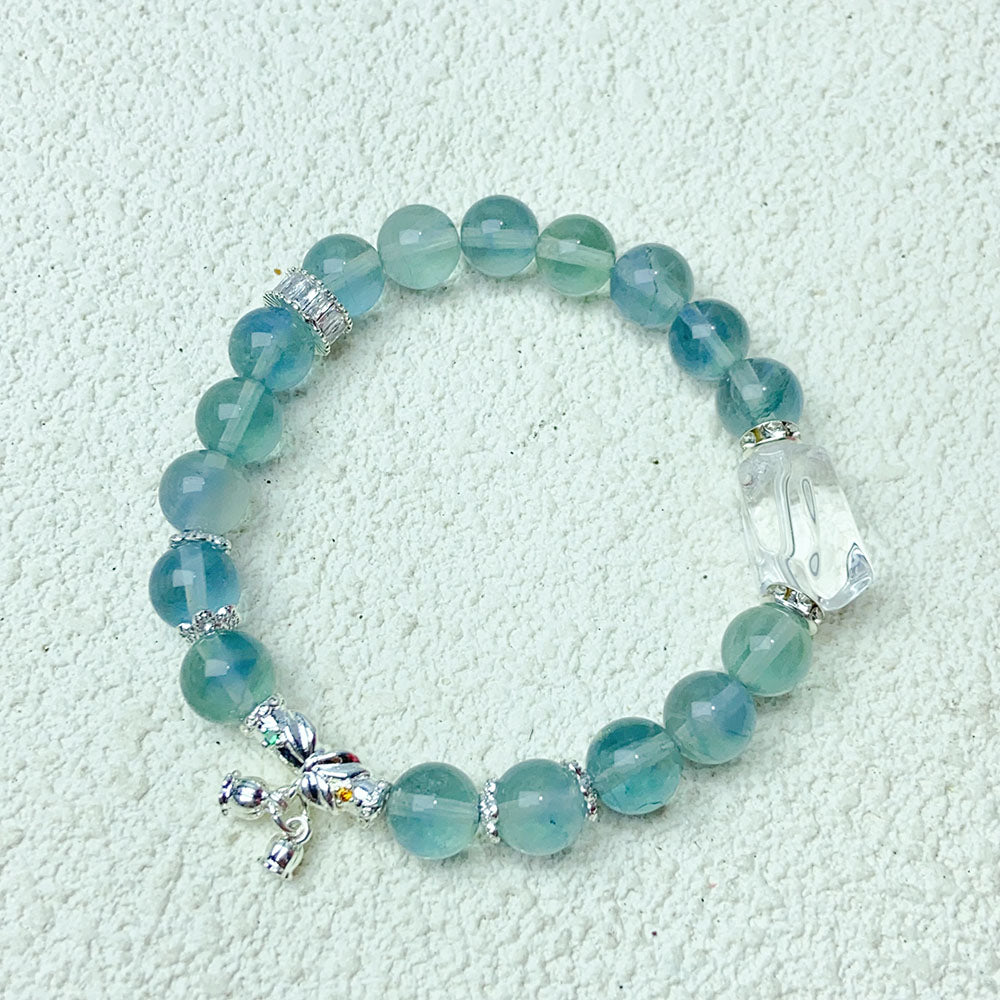 8mm Blue Fluorite Beaded Bracelets Party Charm Fashion Jewelry For Girl's Gift