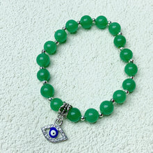 Load image into Gallery viewer, 8mm Green Aventurine Beads With Evil Eye Pendant Bracelet Crystal Healing Quartz Jewelry Gift
