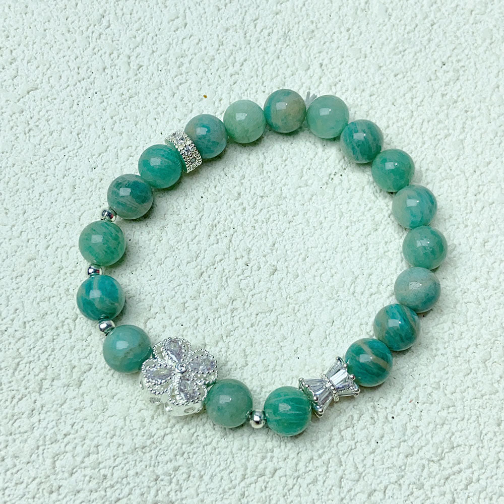 8mm Amazonite Stone Crystal Bracelet For Women Reiki Jewelry Yoga Meditation
