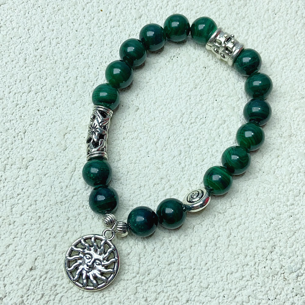 9mm Malachite Beads Bracelet For Women Men Fashion Healing Crystal Yoga Jewelry Gift