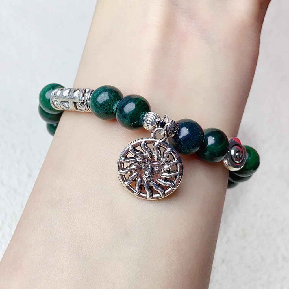 9mm Malachite Beads Bracelet For Women Men Fashion Healing Crystal Yoga Jewelry Gift