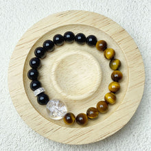 Load image into Gallery viewer, 8mm Obsidain And Yellow Tiger Eye Bracelet Stimulate Enthusiasm Health Care Jewelry