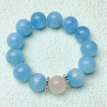 Load image into Gallery viewer, 12mm Aquamari Bracelet Single Crystal Elastic Romantic Crystal Yoga Blue Bracelet Woman Jewelry