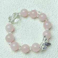 Load image into Gallery viewer, 13MM Rose Quartz Round Beads Bracelet For Women Sweet Aesthetic Charm Bracelet