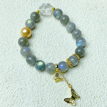 Load image into Gallery viewer, 10mm Labradorite Bead Charm Bracelets Women Fashion Blue Light Flash Strand Energy Bracelet