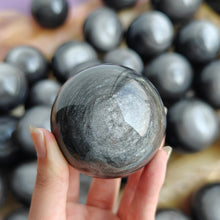 Load image into Gallery viewer, High Quality Silver Obsidian Spheres