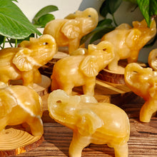Load image into Gallery viewer, Cute Orange Calcite Elephant Crystal Decoration