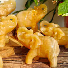 Load image into Gallery viewer, Cute Orange Calcite Elephant Crystal Decoration