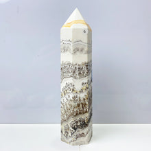 Load image into Gallery viewer, Plum Blossom Orange Calcite Tower Healing Energy Obelisk Reiki Quartz Home Decoration