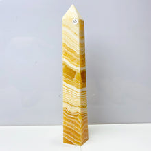 Load image into Gallery viewer, Orange Calcite Tower Crystal Obelisk Healing Energy Stone Yellow Quartz Home Decoration