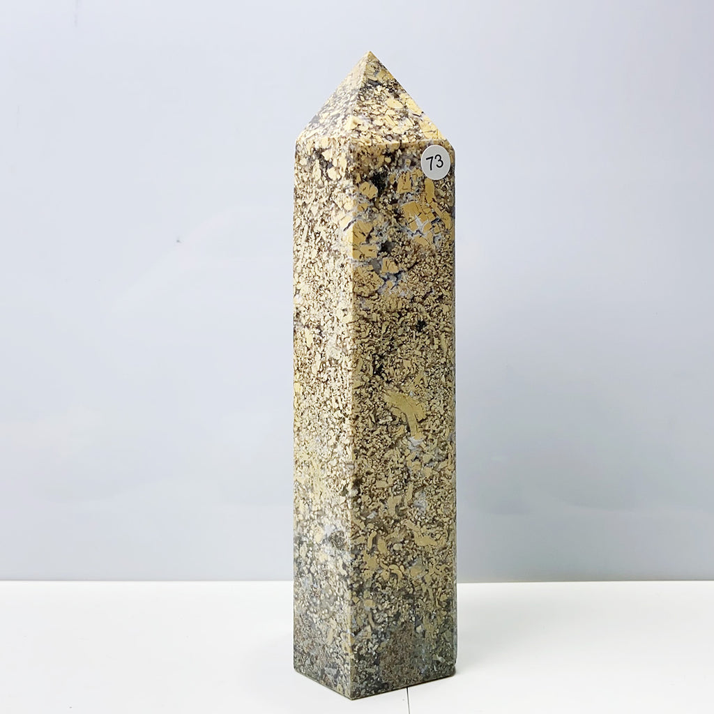 Oolite Tower Obelisk Reiki Crystal Healing Energy Stone Meditation Home Decoration