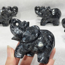 Load image into Gallery viewer, Natural Larvikite Elephant Carvings Crystal Decoration