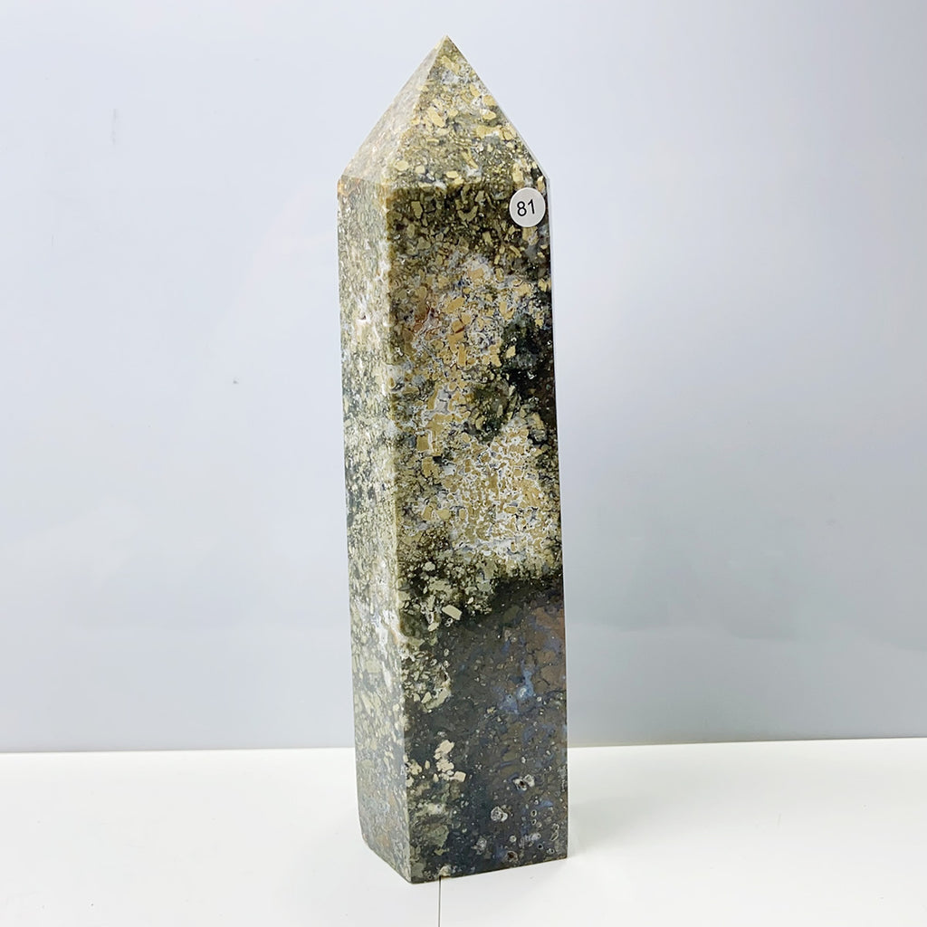 Oolite Tower Obelisk Reiki Crystal Healing Energy Stone Meditation Home Decoration