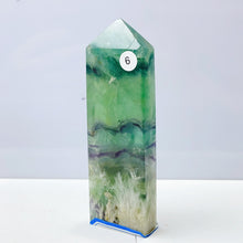 Load image into Gallery viewer, Snowflake Fluorite Tower Crystal Home Room Spiritual Decoration Healing Gemstone