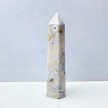 Load image into Gallery viewer, Blue Flower Agate Tower Energy Polished Healing Reiki Stone Home Decorations