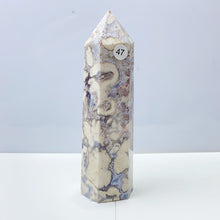 Load image into Gallery viewer, Blue Flower Agate Tower Energy Polished Healing Reiki Stone Home Decorations