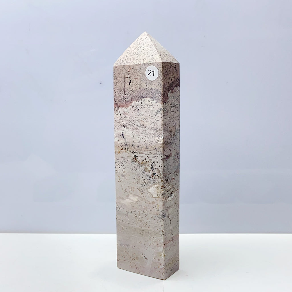 Picture Jasper Tower Painting Colorful Display Garden Energy Healing Home Decoration