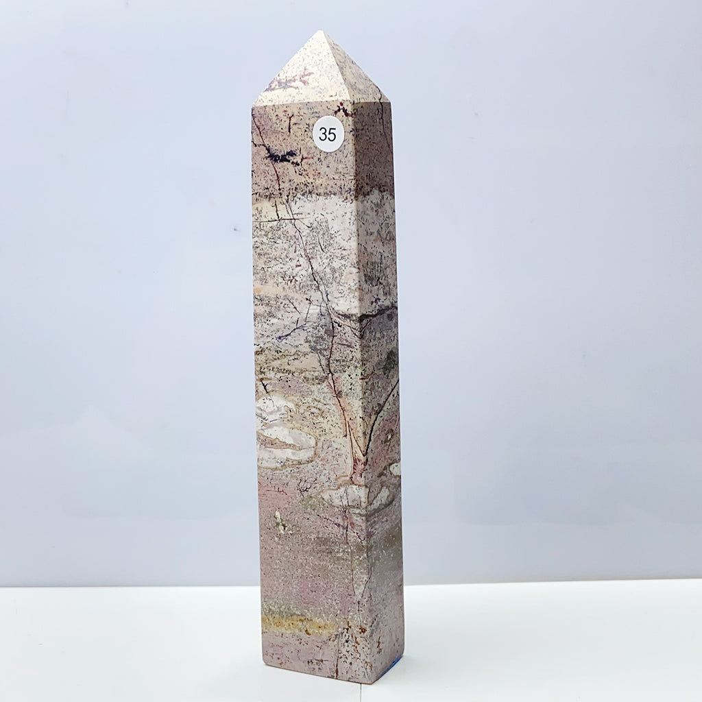 Picture Jasper Tower Painting Colorful Display Garden Energy Healing Home Decoration