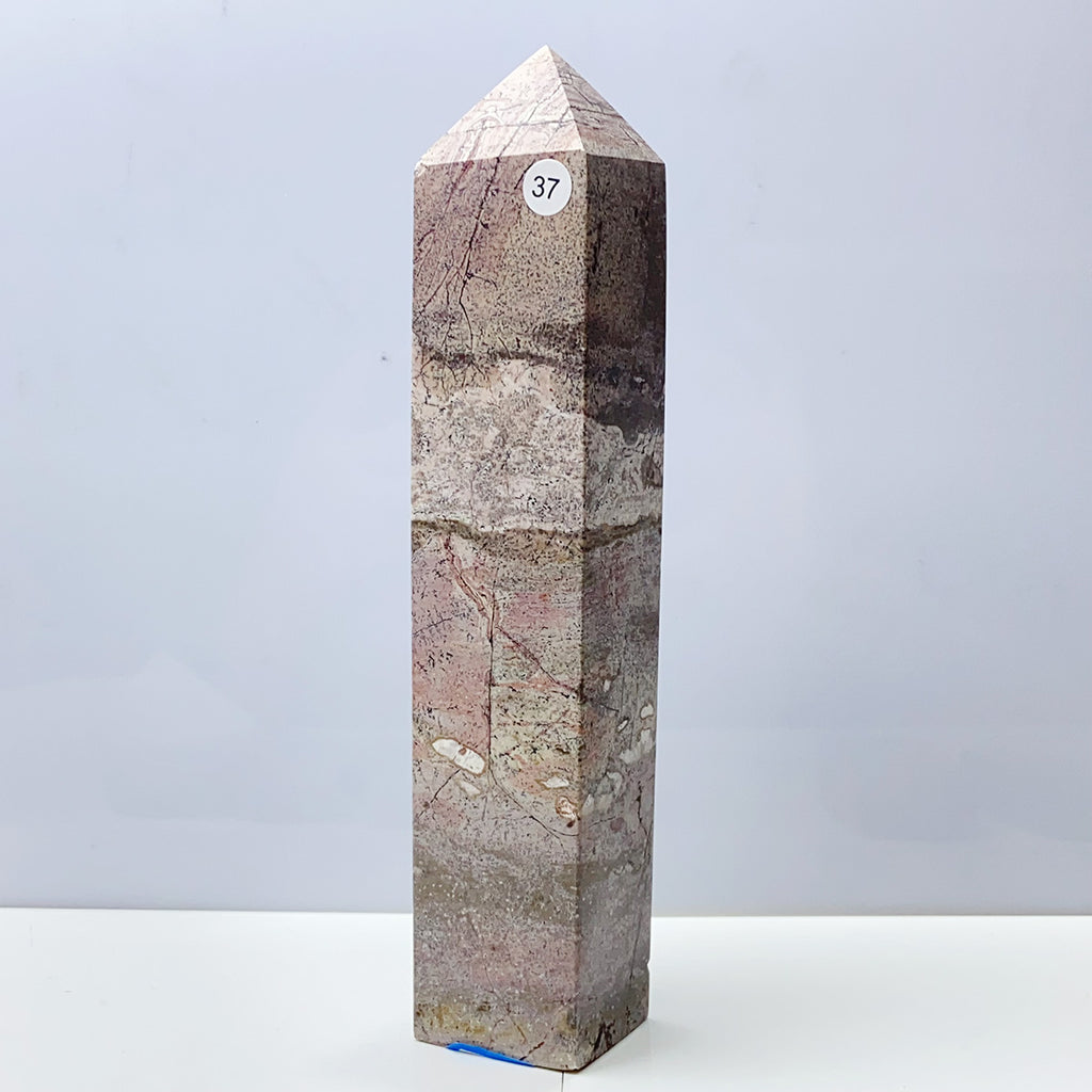 Picture Jasper Tower Painting Colorful Display Garden Energy Healing Home Decoration