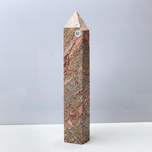 Load image into Gallery viewer, Leopard Skin Wand Tower Reiki Crystal Healing Stones Mineral Home Decoration