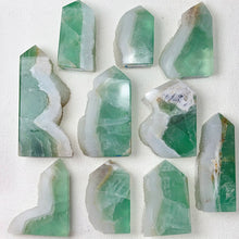Load image into Gallery viewer, Green Fluorite Cluster Tower Crystal Healing Quartz Energy Reiki Stone Home Decoration