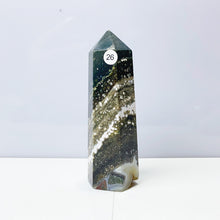 Load image into Gallery viewer, Ocean Jasper Tower Crystal Energy Stone Ornament Reiki Healing Garden Decorations