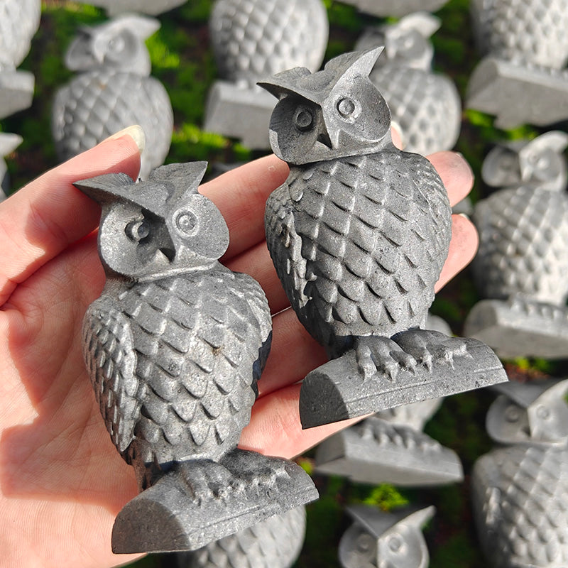 Cute Shungite Owl Carvings
