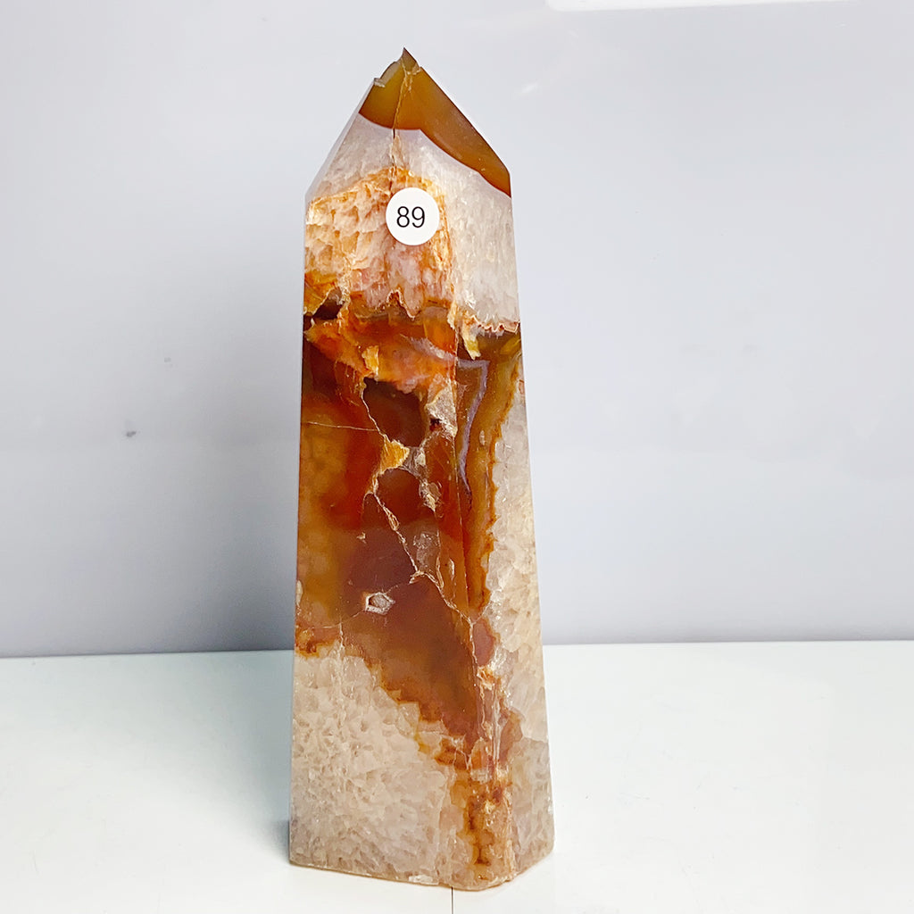 Carnelian Tower Crystal Healing Meditation Reiki Wicca Wichcraft Red Agate Home Decoration