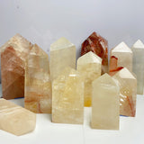 Honey Calcite With Fire Quartz Tower Ore Obelisk Mineral Healing Energy Home Decoration