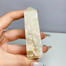 Load image into Gallery viewer, Honey Calcite With Fire Quartz Tower Ore Obelisk Mineral Healing Energy Home Decoration