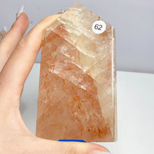 Load image into Gallery viewer, Honey Calcite With Fire Quartz Tower Ore Obelisk Mineral Healing Energy Home Decoration