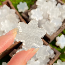Load image into Gallery viewer, White Selenite Snowflake Carvings