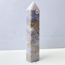 Load image into Gallery viewer, Blue Flower Agate Tower Energy Polished Healing Reiki Stone Home Decorations