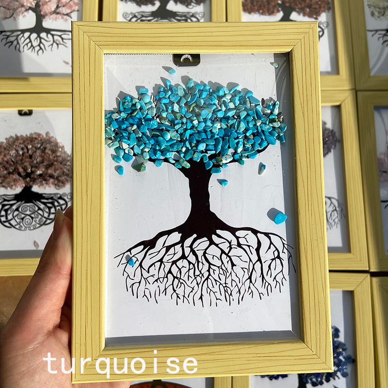 Different Materials Crystal Chips Tree of Life Mermaid Wedding Dress Photo Frame