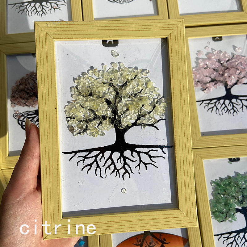 Different Materials Crystal Chips Tree of Life Mermaid Wedding Dress Photo Frame