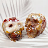 Red Agate Carnelian Skull Carving Quartz Reiki Crystal Healing Minerals Home Decoration Stone