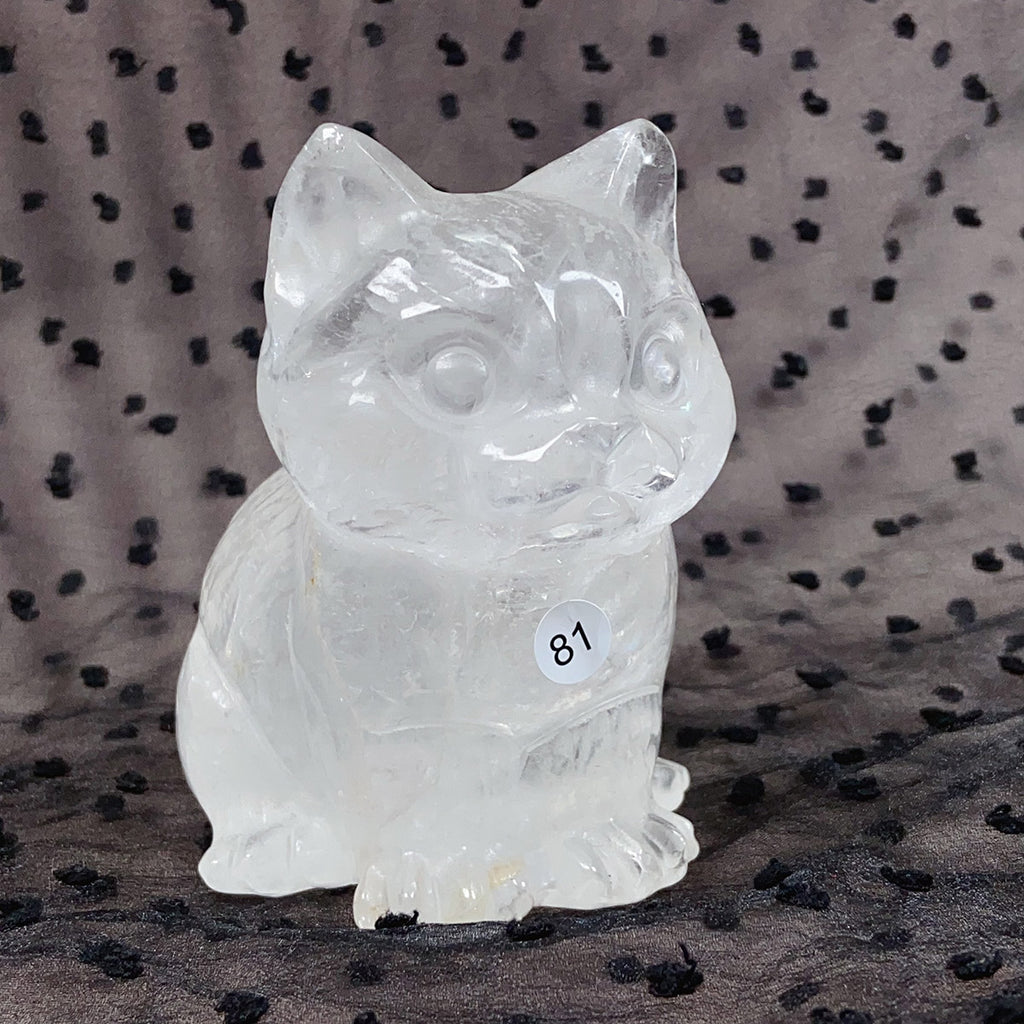 Crystal Cat Carving Animals Statue Reiki Healing Decoration Room Decor Stone Ornaments Crafts
